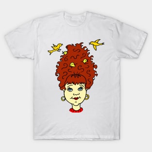 Birds Nest Hair Cartoon T-Shirt